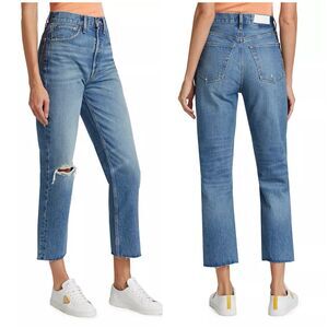 Re/Done 70s Stove Pipe Jeans Women's 27 Blue Denim High Rise Med Wash NWT